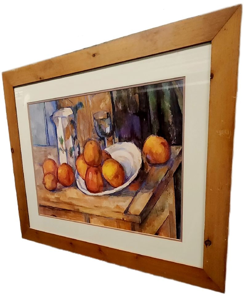 Paul Cézanne vintage framed print of his iconic 1900 painting "Still Life with Milk Jug and - 2