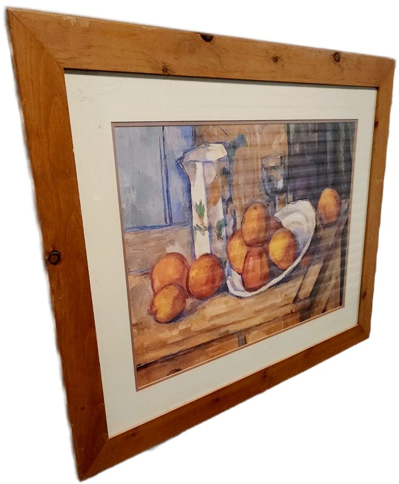 Paul Cézanne vintage framed print of his iconic 1900 painting "Still Life with Milk Jug and - 3