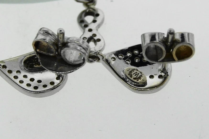 CHIC Suzanne Wilson 18k White Gold, Diamond & Chrysophrase Necklace & Earrings - 5