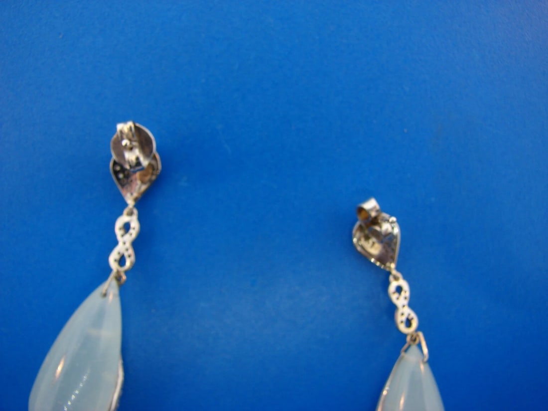 CHIC Suzanne Wilson 18k White Gold, Diamond & Chrysophrase Necklace & Earrings - 7