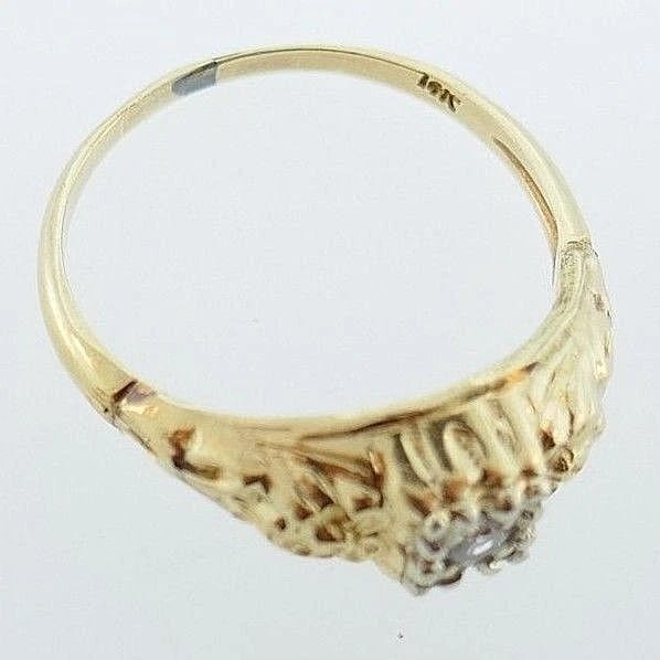 14k Yellow White Gold Diamond Ring - 4