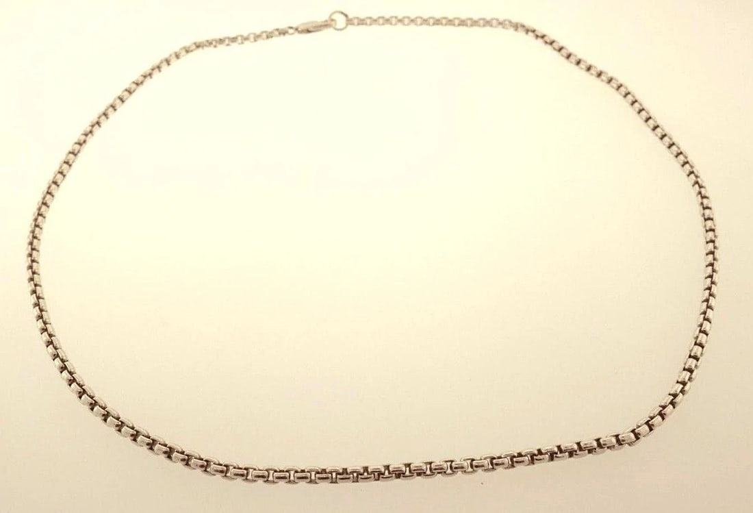 Sterling Silver Box Link Watch Chain - 4