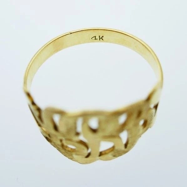 14k Yellow Gold Victorian Filigree Ring - 9