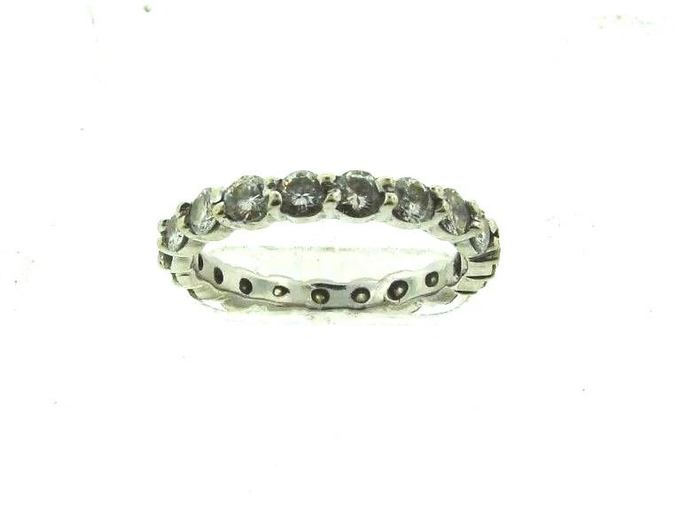 14K WHITE GOLD DIAMOND ETERNITY BAND RING - 2