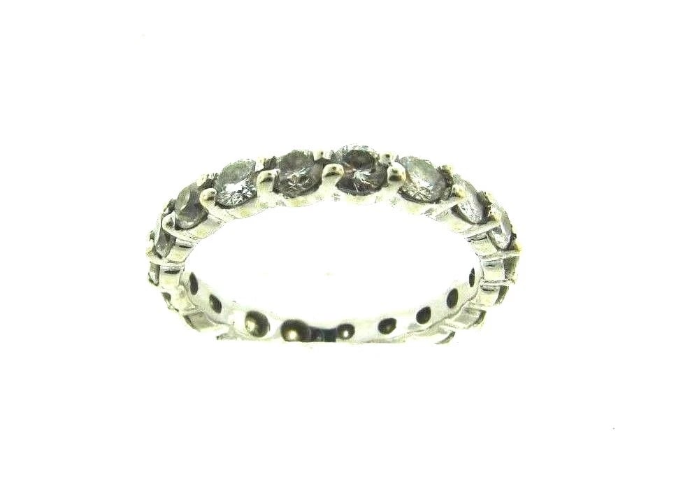 14K WHITE GOLD DIAMOND ETERNITY BAND RING - 4