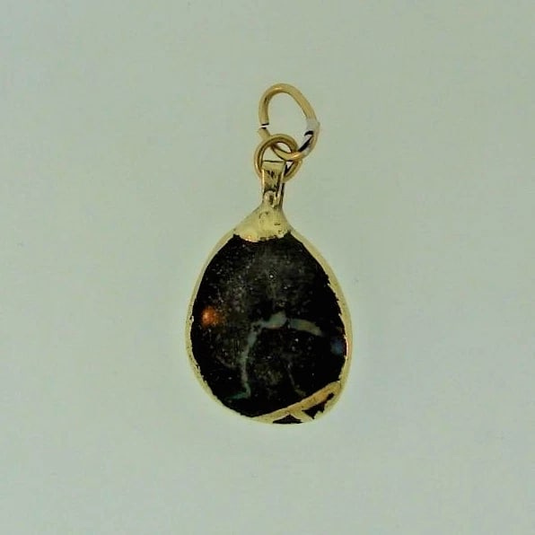BEAUTIFUL ARTSY YELLOW GOLD ARIZONA FIRE OPAL PENDANT - 2