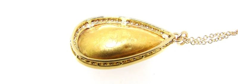 WOW 18k Gold, Ruby & Diamond Rain Drop Necklace - 2