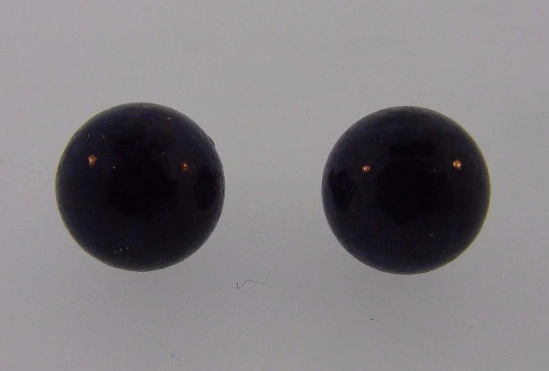 CHIC 14k Yellow Gold & Lapis Stud Earrings - 2