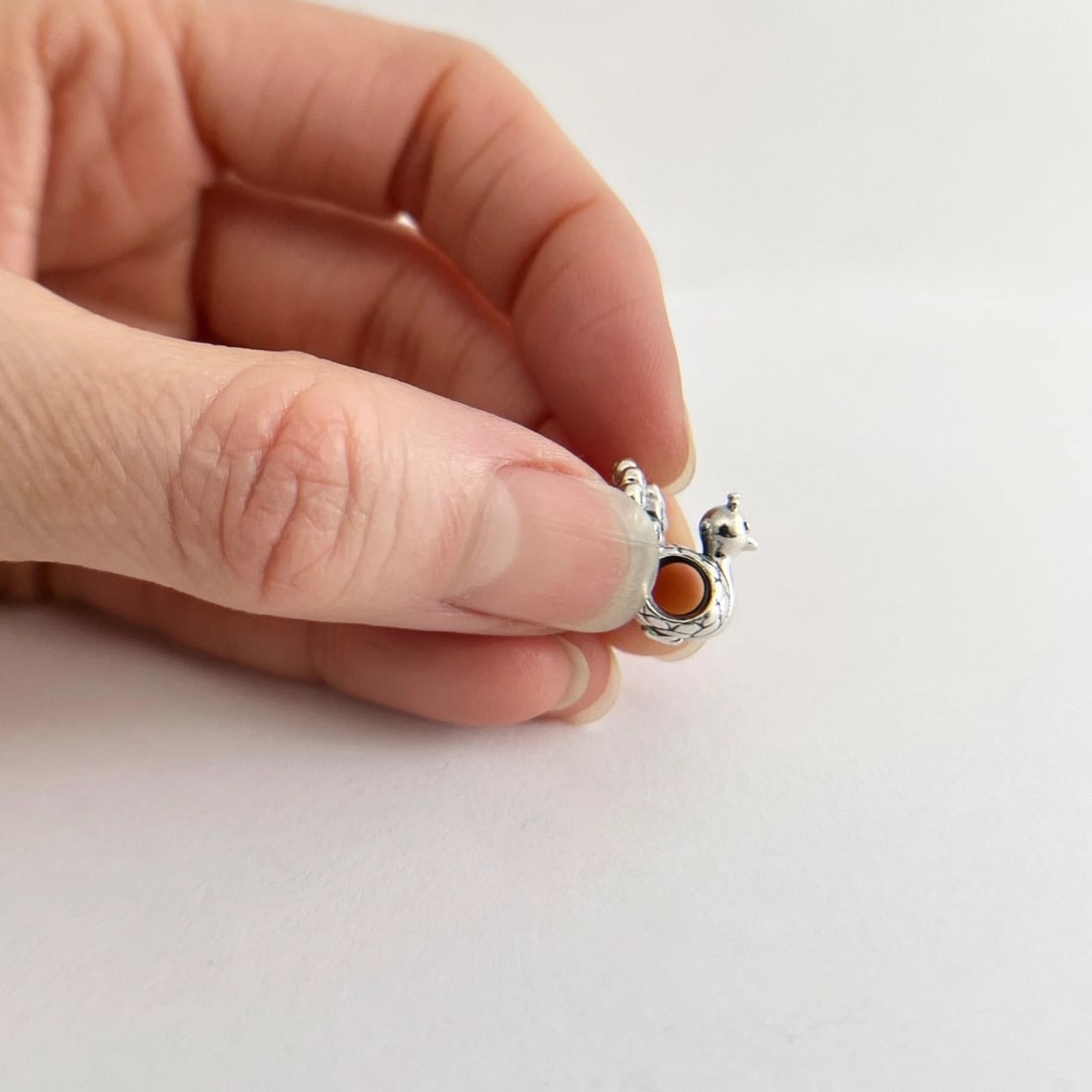 Pandora Retired Peacock Slider Bead Charm Sterling Silver, 4.22 Grams - 4