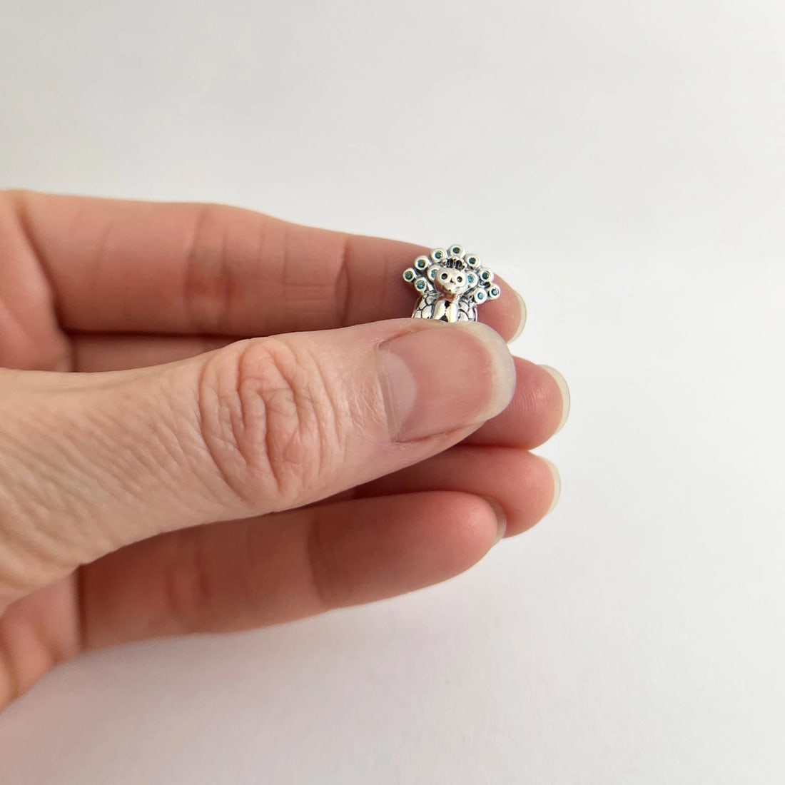 Pandora Retired Peacock Slider Bead Charm Sterling Silver, 4.22 Grams - 5