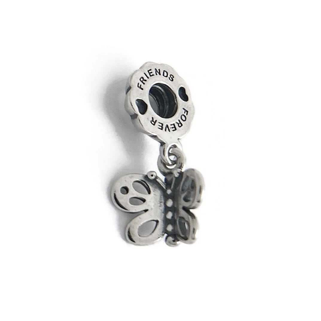 Pandora Retired Friends Forever Butterfly Charm Sterling Silver, 2.56 Grams - 2