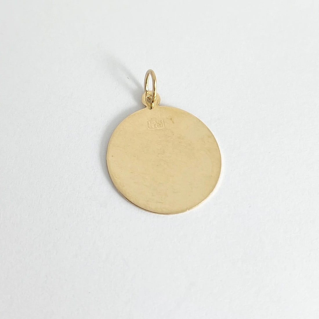 You're An Angel Round Engravable Disc Pendant Charm 14K Yellow Gold, 1.66 Grams - 7