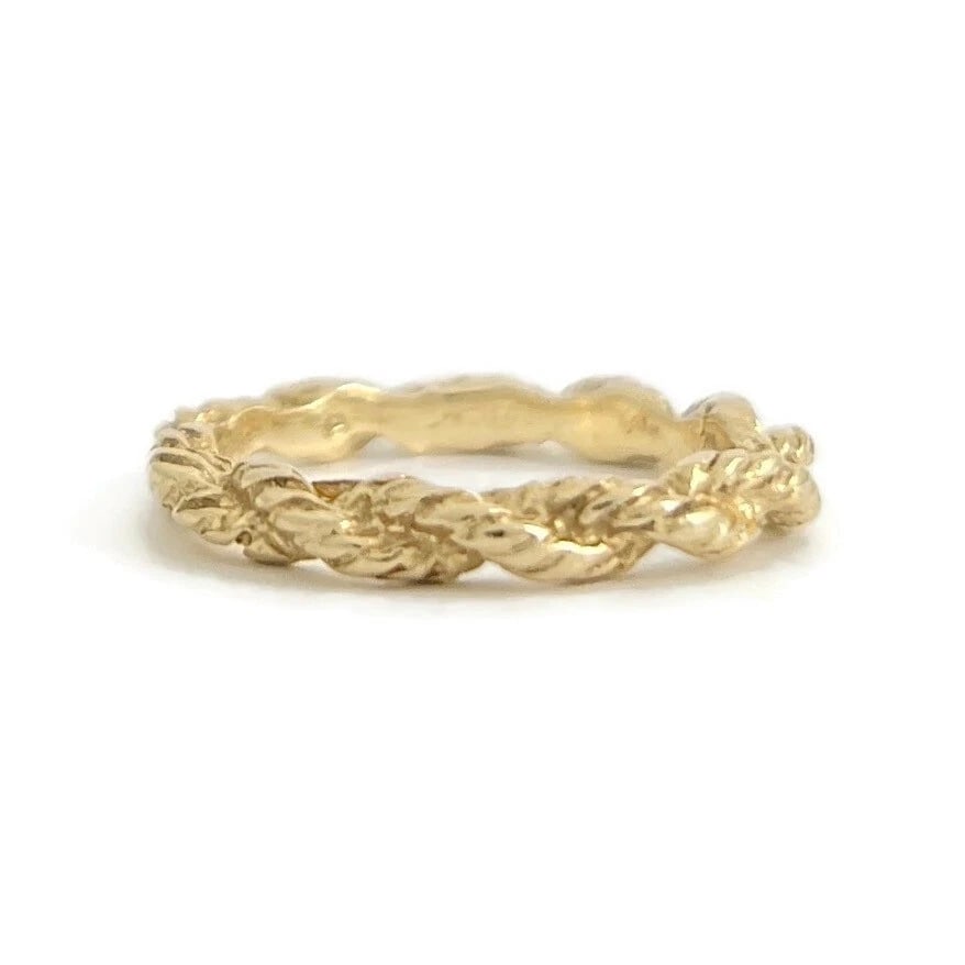 Estate Gold Rope Band Ring 14K Yellow Gold, Size 4.25, 2.44 Grams (1 of 6)