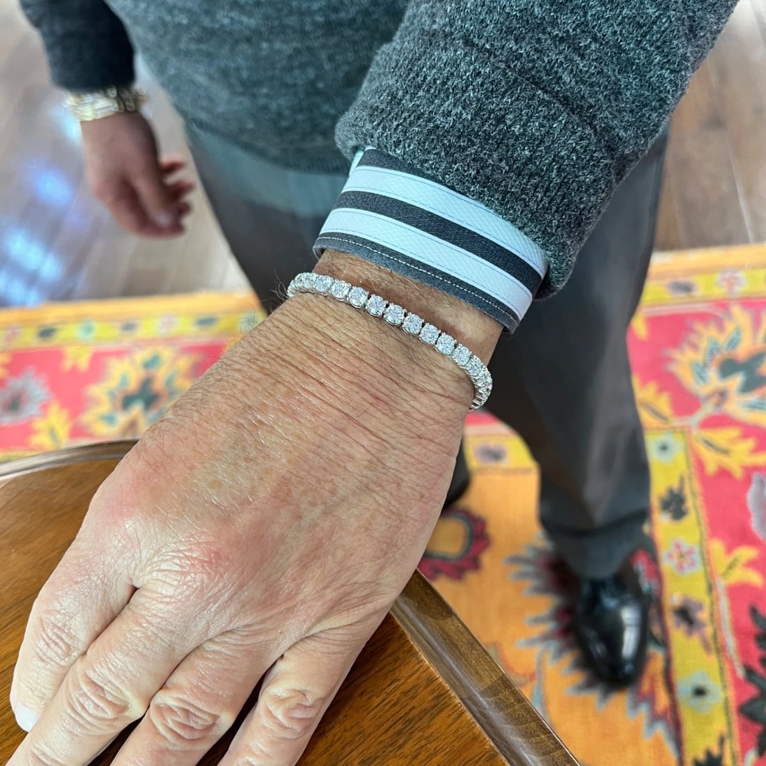 Round Lab-Created Diamond Tennis Bracelet 14K White Gold, 8 Inches, 19.05 CTW - 4