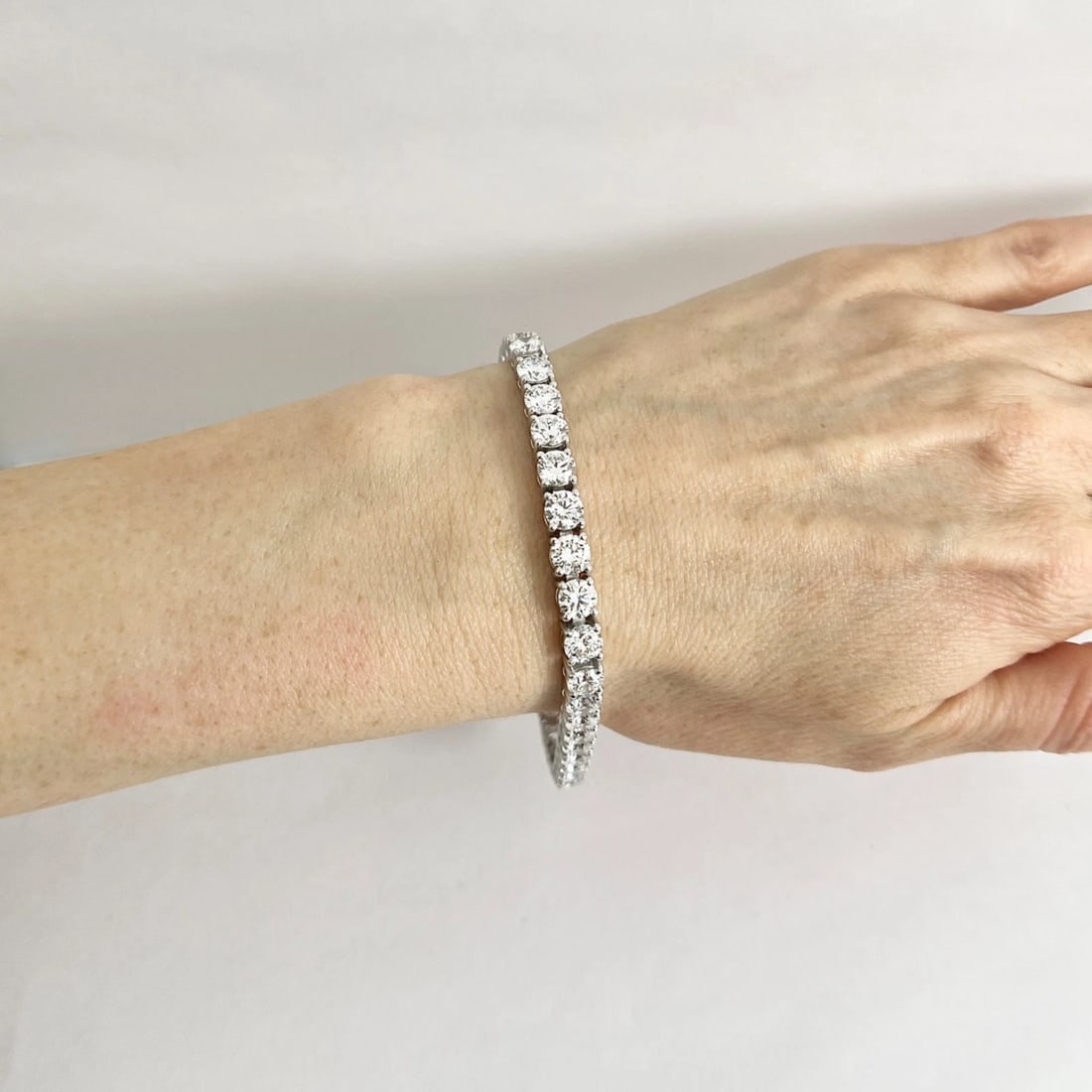 Round Lab-Created Diamond Tennis Bracelet 14K White Gold, 8 Inches, 19.05 CTW - 7