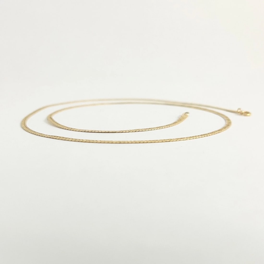 Italian Flat Herringbone Chain Necklace 14K Yellow Gold 16 Inch, 1.8 mm, 2.58 Gr - 7