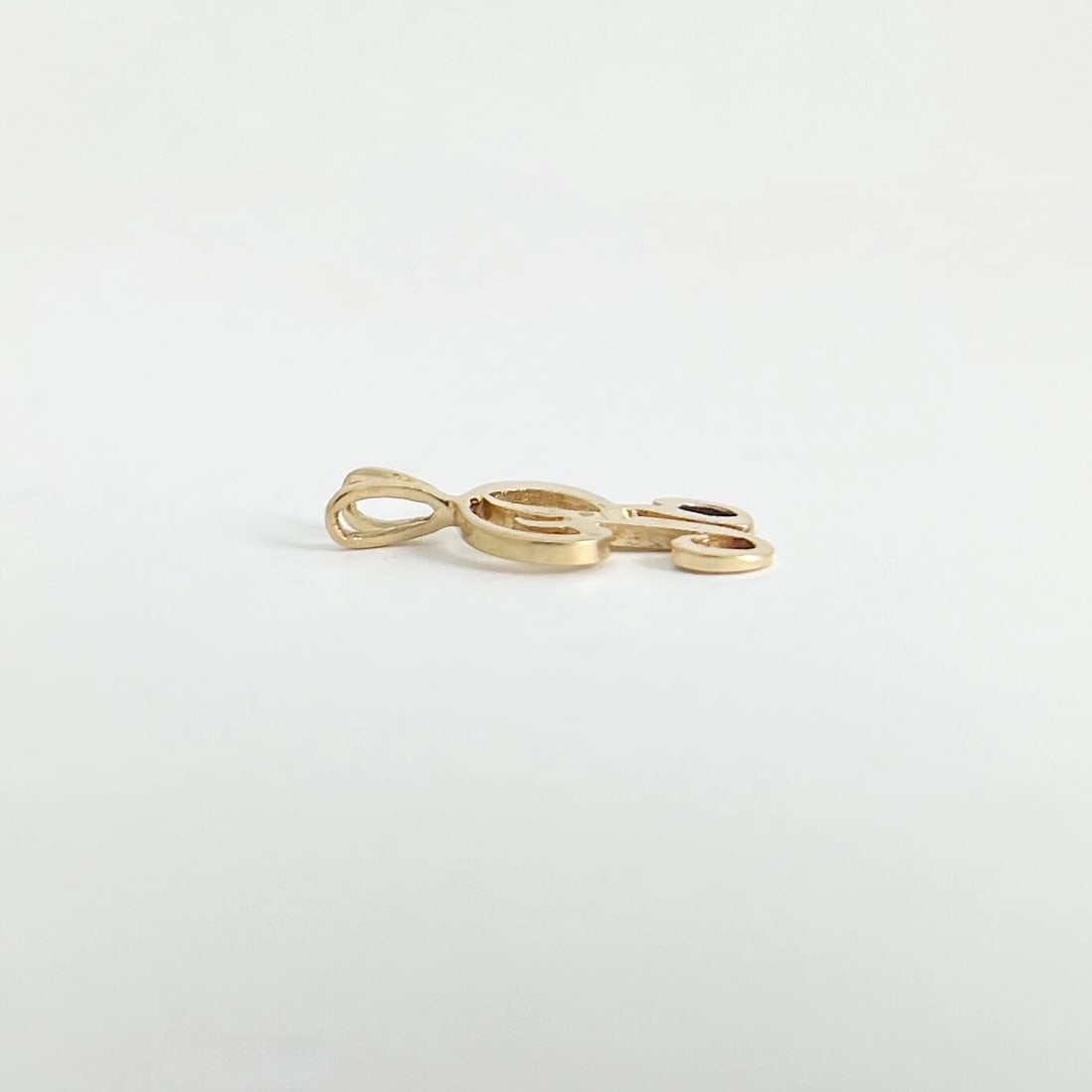 Estate Letter R Initial Pendant Charm 14K Yellow Gold, 1.30 Grams - 7