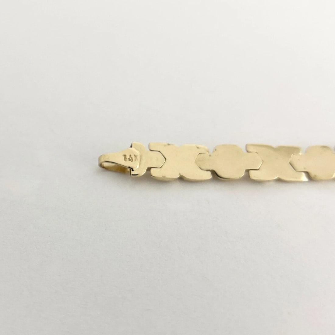 X-Link Bar Chain Bracelet 14K Yellow Gold, 6.4 Inches, 5.38 Grams - 9