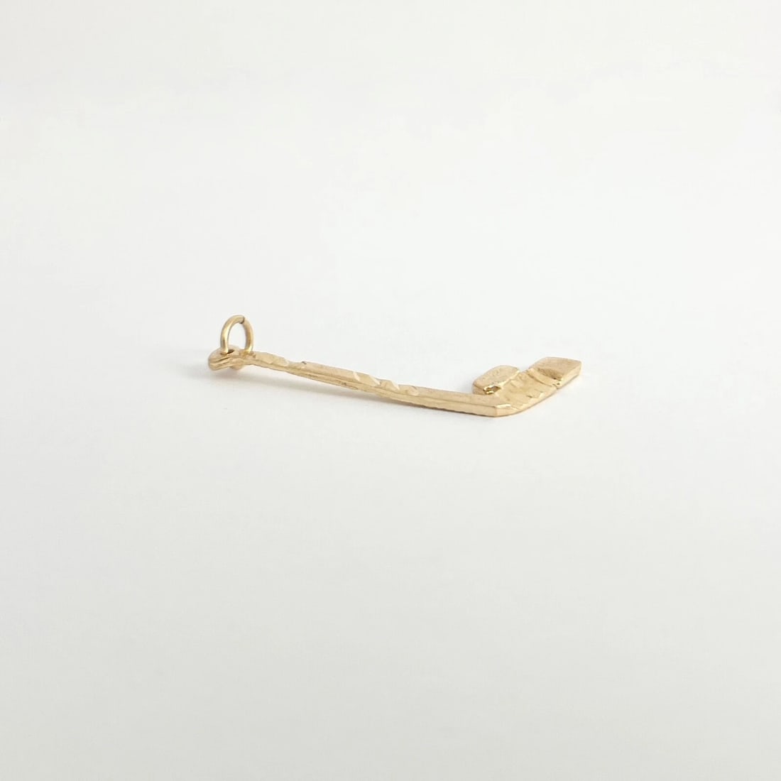 Hockey Stick Pendant Charm 14K Yellow Gold, 1.06 Grams - 7