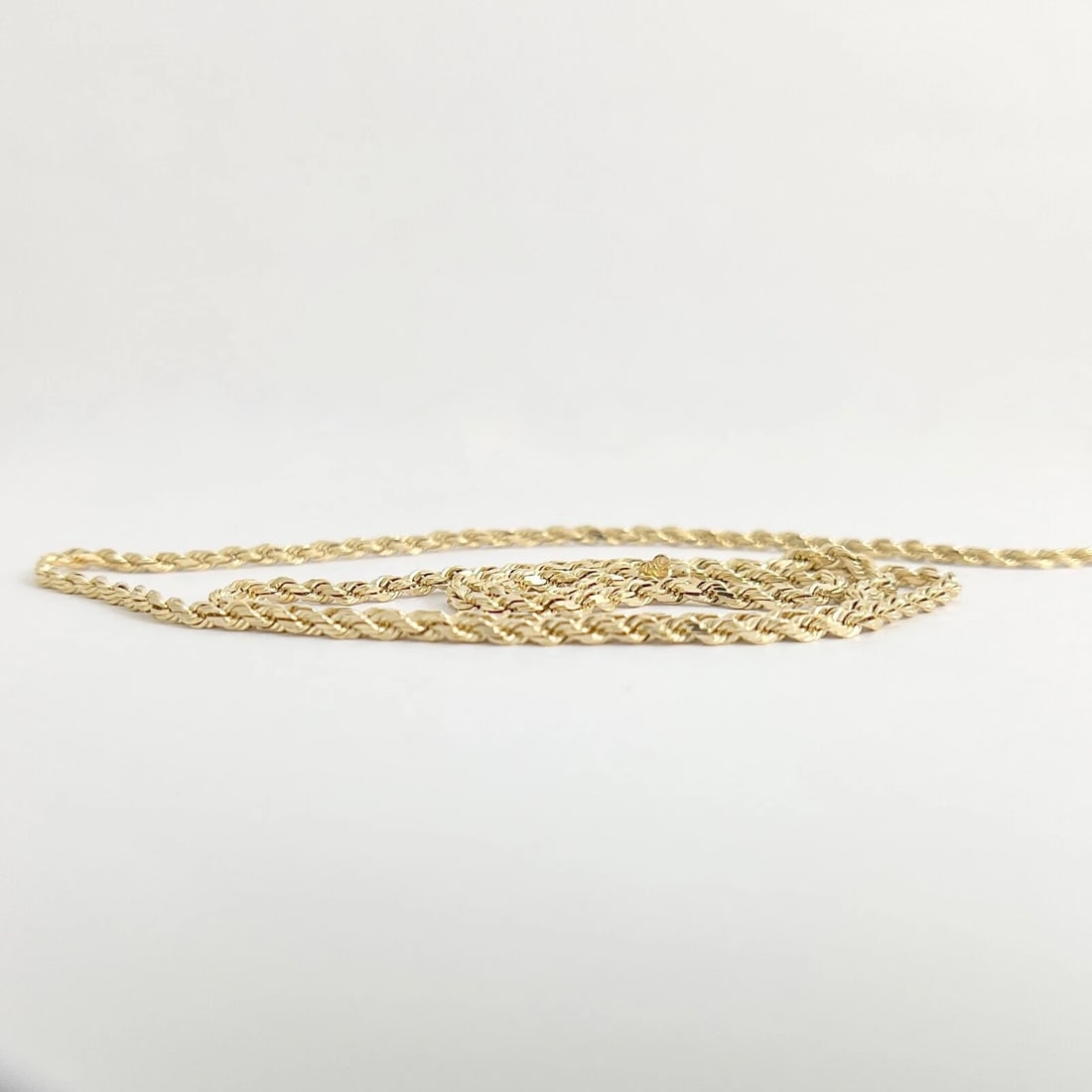 Long Rope Chain Necklace 14K Yellow Gold, 21 Inches, 2 mm, 9.72 Grams - 6