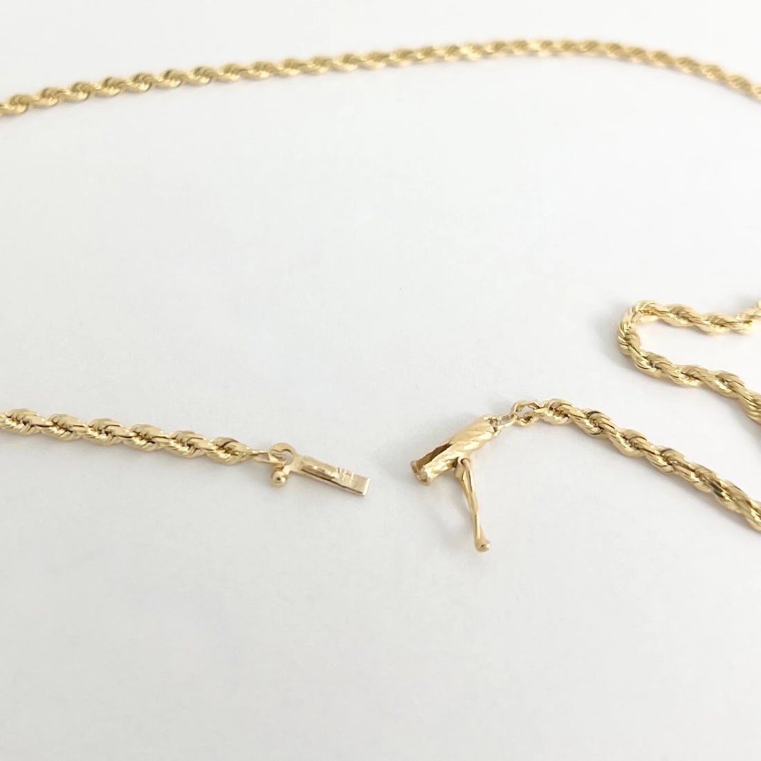 Long Rope Chain Necklace 14K Yellow Gold, 21 Inches, 2 mm, 9.72 Grams - 7