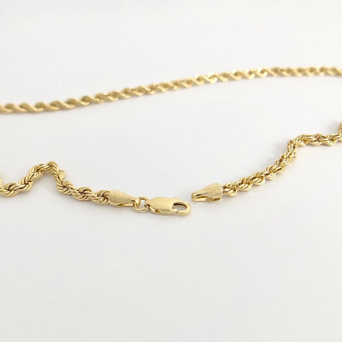 Long Rope Chain Necklace 14K Yellow Gold, 24 Inches, 3.3 mm, 6.44 Grams - 7