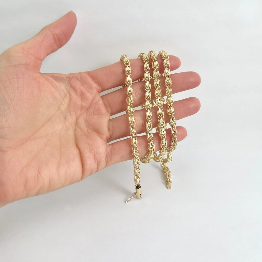 Long Turkish Rope Chain Necklace 14K Yellow Gold, 30 Inches, 4.5 mm, 34.58 Grams - 3