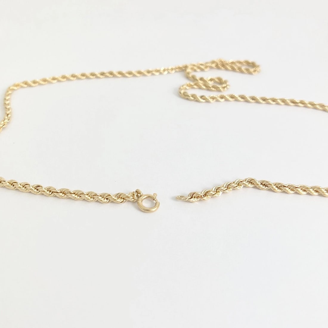 Long Rope Chain Necklace 14K Yellow Gold, 24 Inches, 3.2 mm, 22.60 Grams - 7