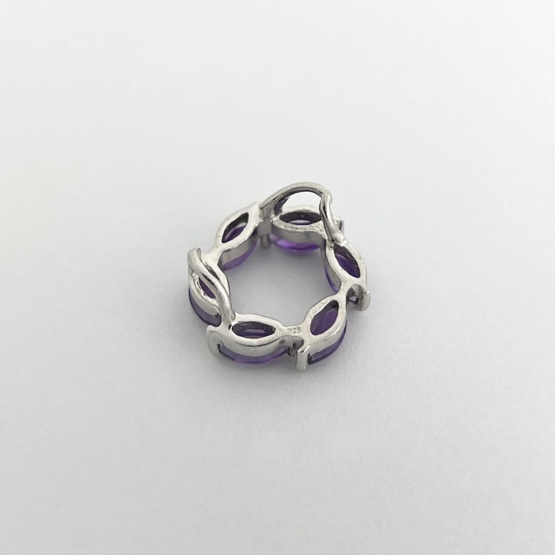 Estate Purple Quartz Circle of Life Necklace Pendant Sterling Silver, 1.74 Gr - 9