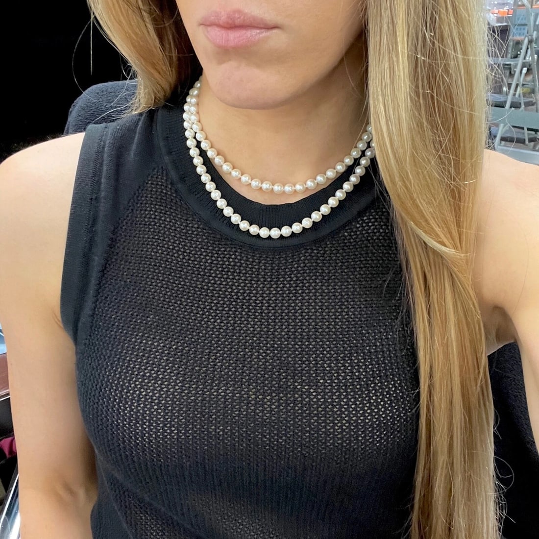 Long Japanese Cultured Pearl Necklace 14K Yellow Gold Clasp 30 Inches, 38.24 Gr - 6