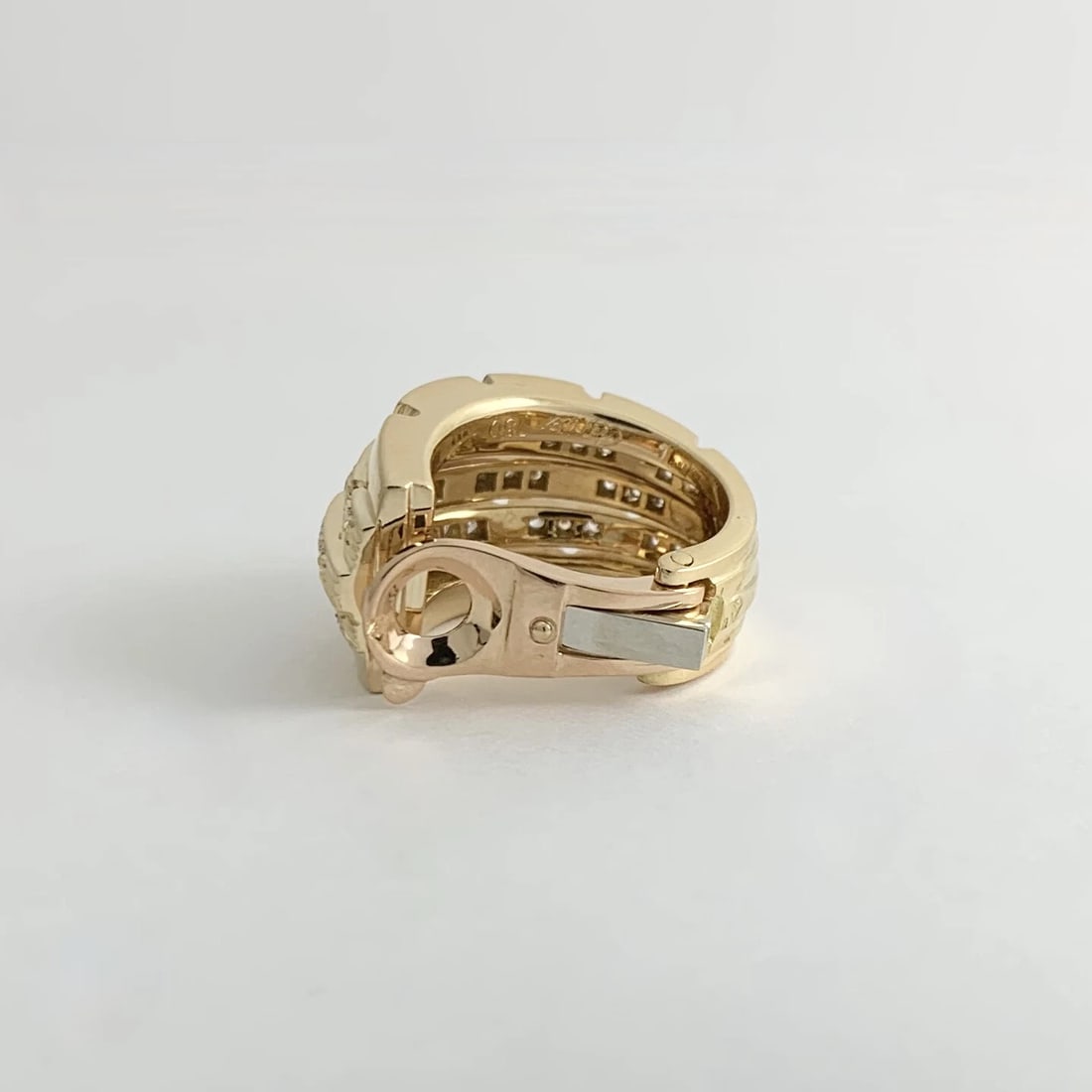 Cartier Maillon Panthere One Single 5-Row Diamond Hoop Earring 18K Yellow Gold - 8