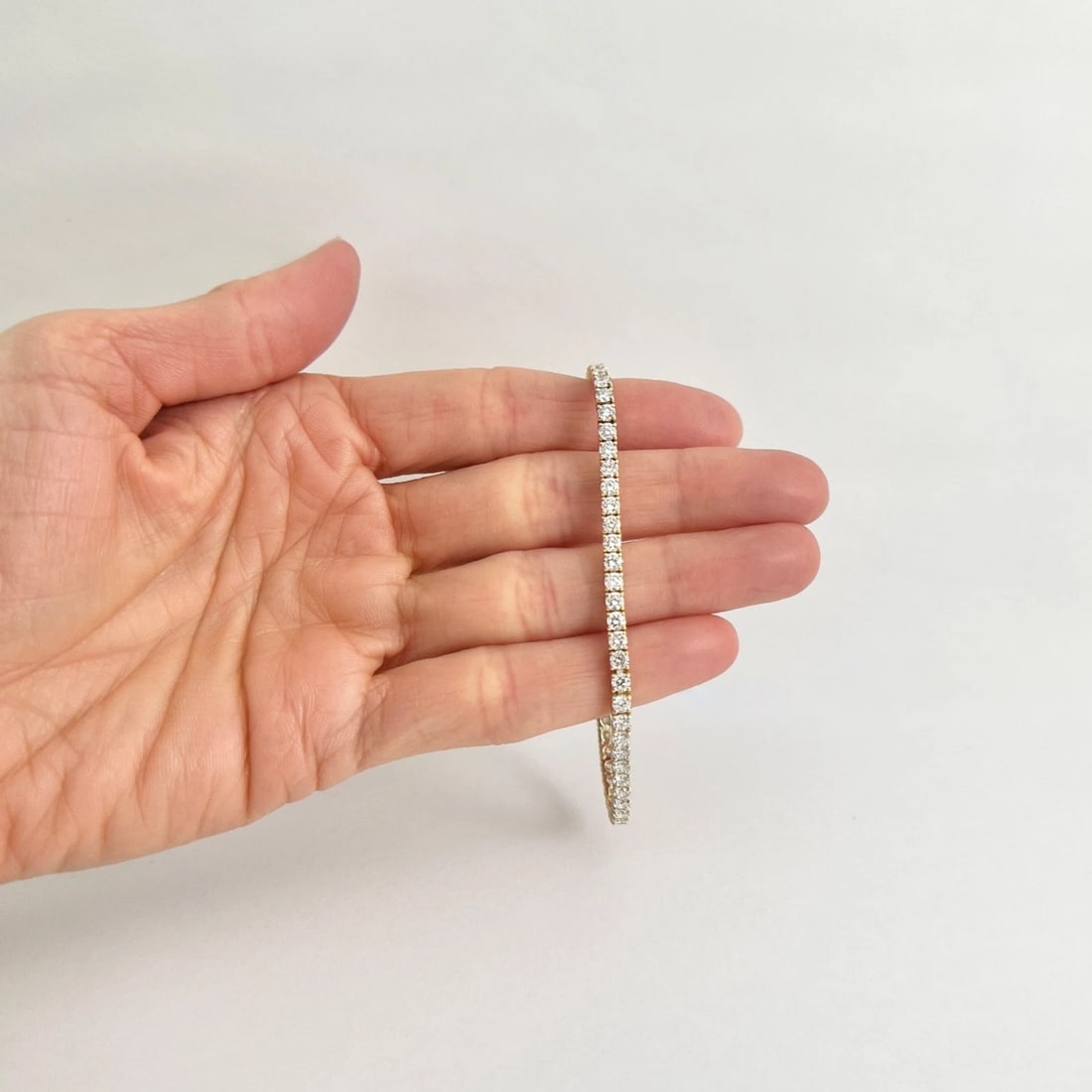 Round Lab-Created Diamond Tennis Bracelet 14K Yellow Gold, 7 Inches, 5.12 CTW - 3