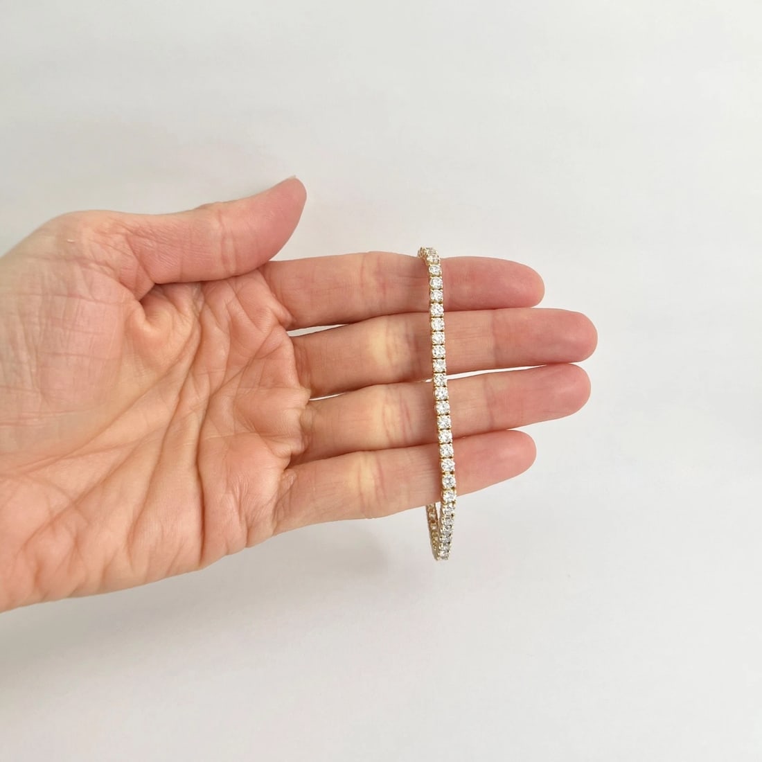 Round Lab-Created Diamond Tennis Bracelet 14K Yellow Gold, 7 Inches, 5.56 CTW - 3