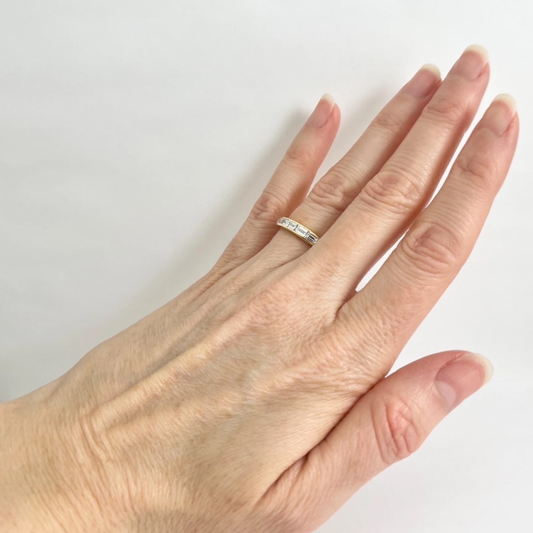 East-West Baguette Diamond Channel-Set Band Ring 18K Yellow Gold, 1.25 CTW - 5