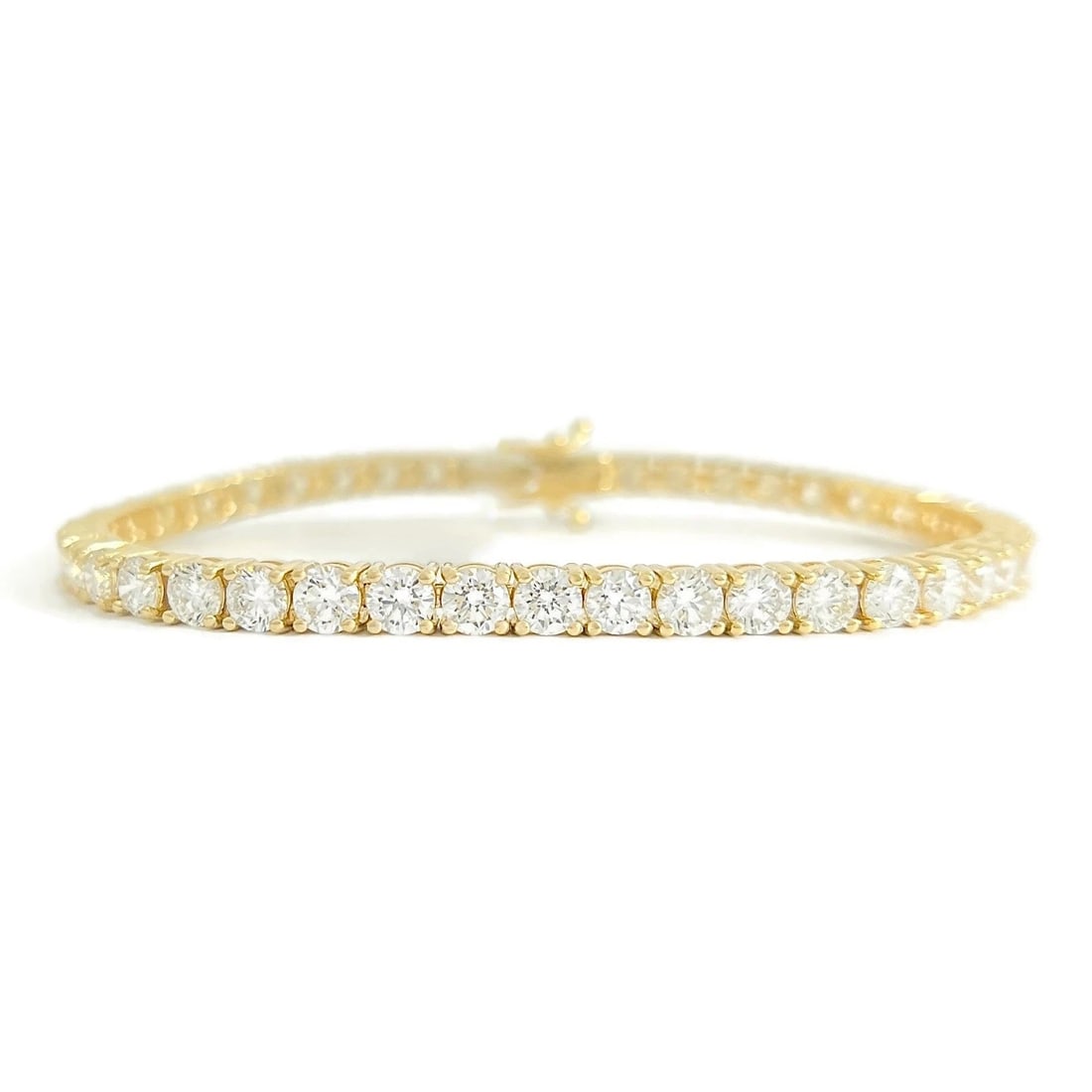 Round Lab-Created Diamond Tennis Bracelet 14K Yellow Gold, 7 Inches, 9.51 CTW - 2
