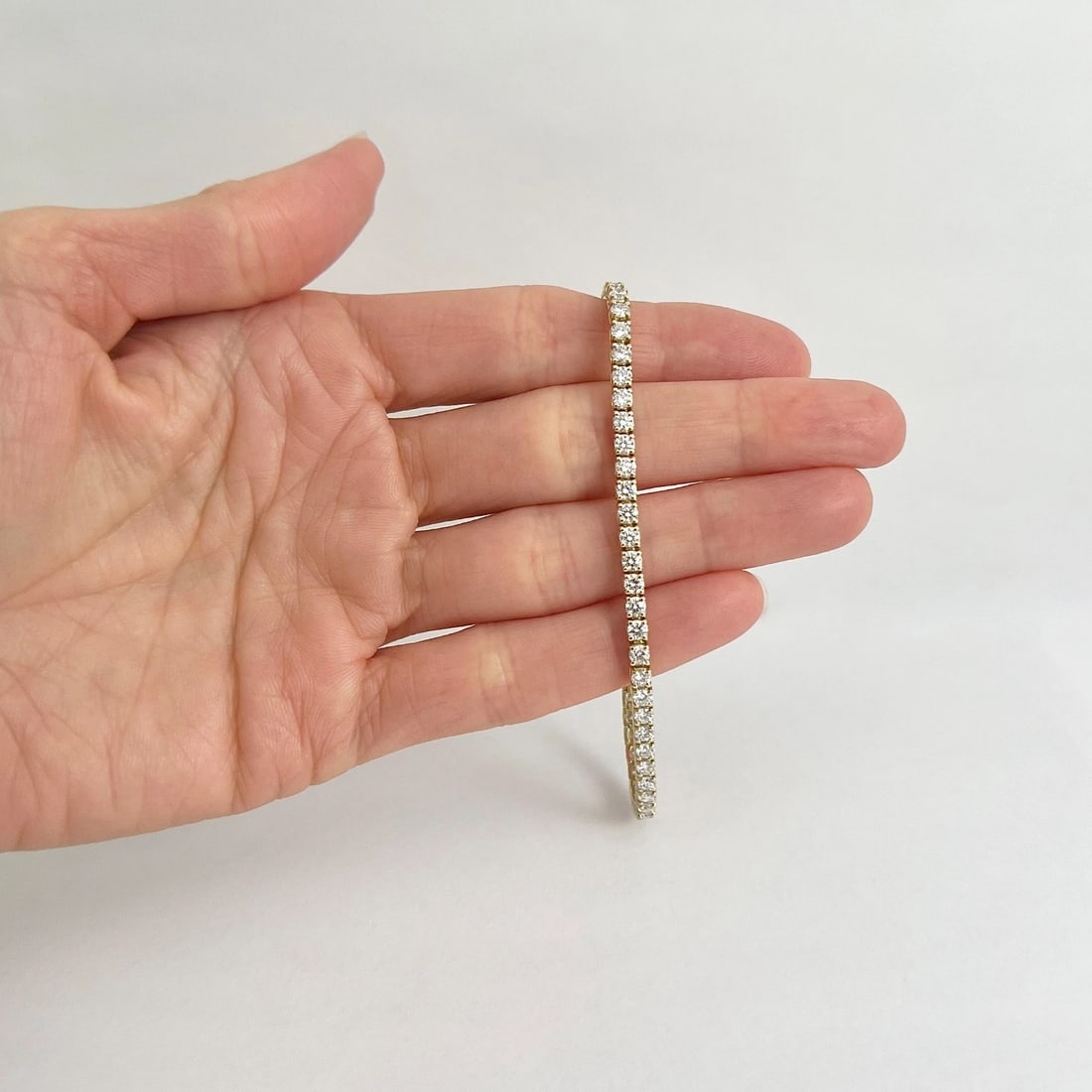 Round Lab-Created Diamond Tennis Bracelet 14K Yellow Gold, 7 Inches, 4.14 CTW - 3