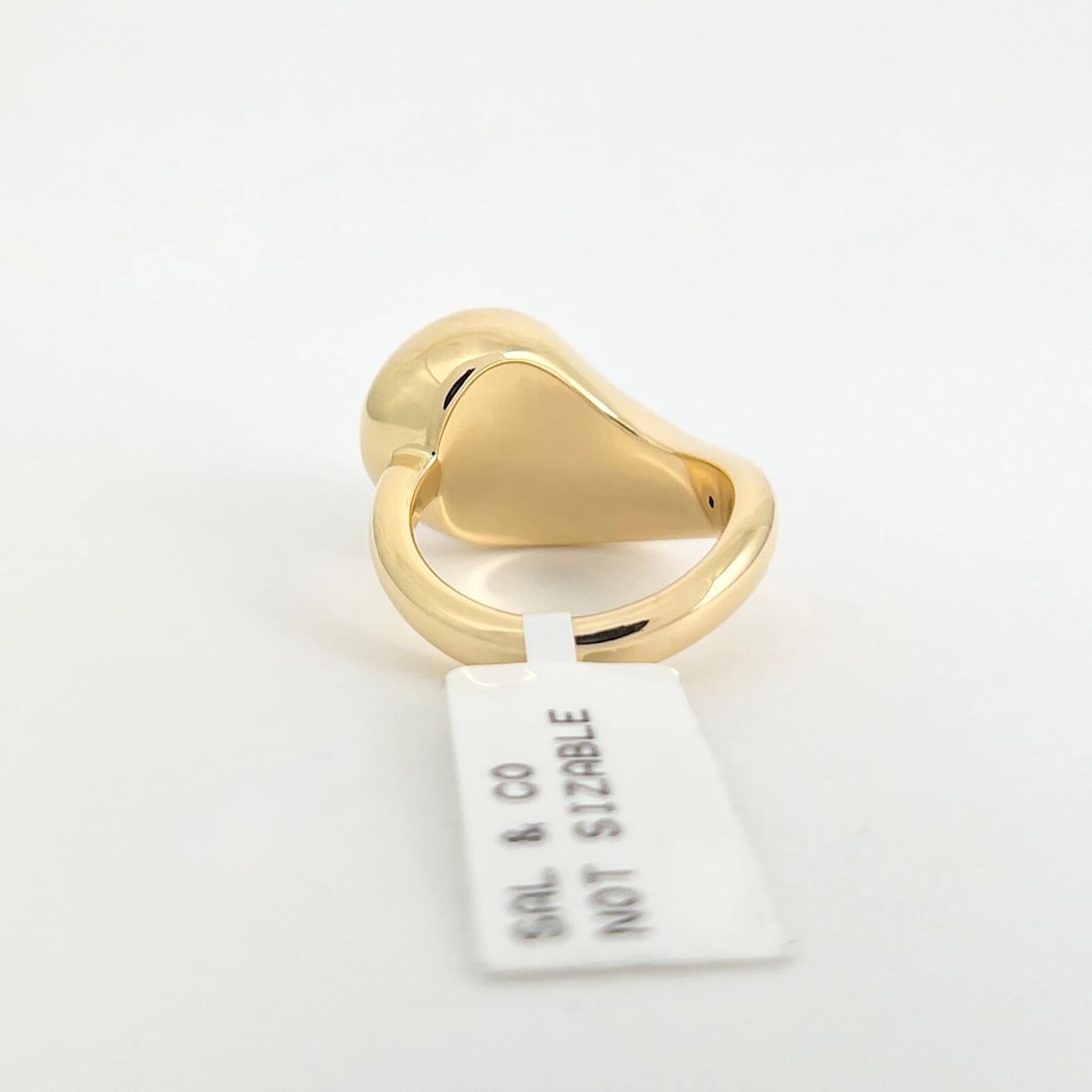 Asymmetrical Chunky Gold Puff Cocktail Ring 14K Yellow Gold, Size 6.75 - 9
