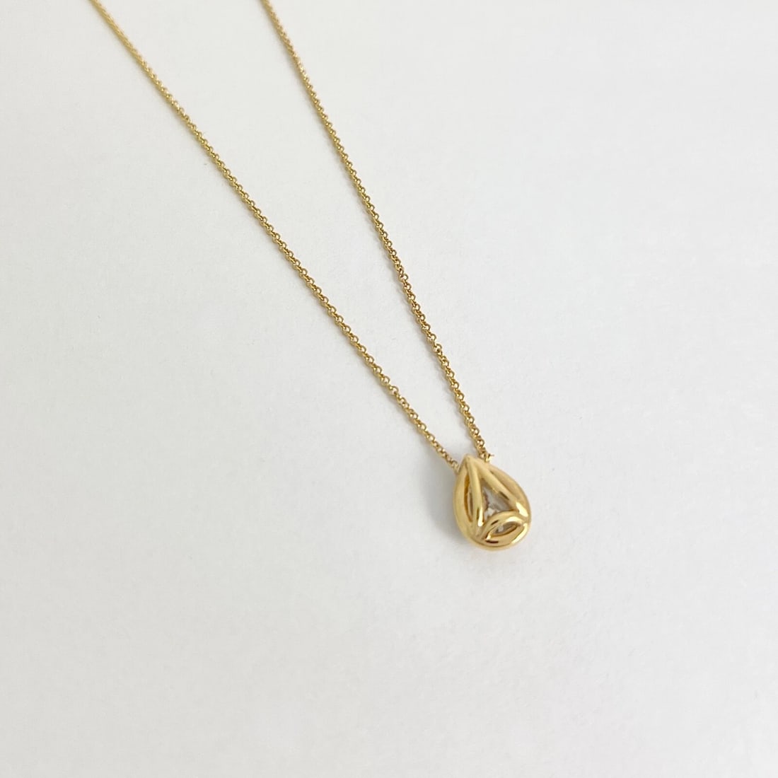 GIA Fancy Yellow Diamond Teardrop Halo Pendant Necklace 14K Yellow Gold .86 CTW - 7