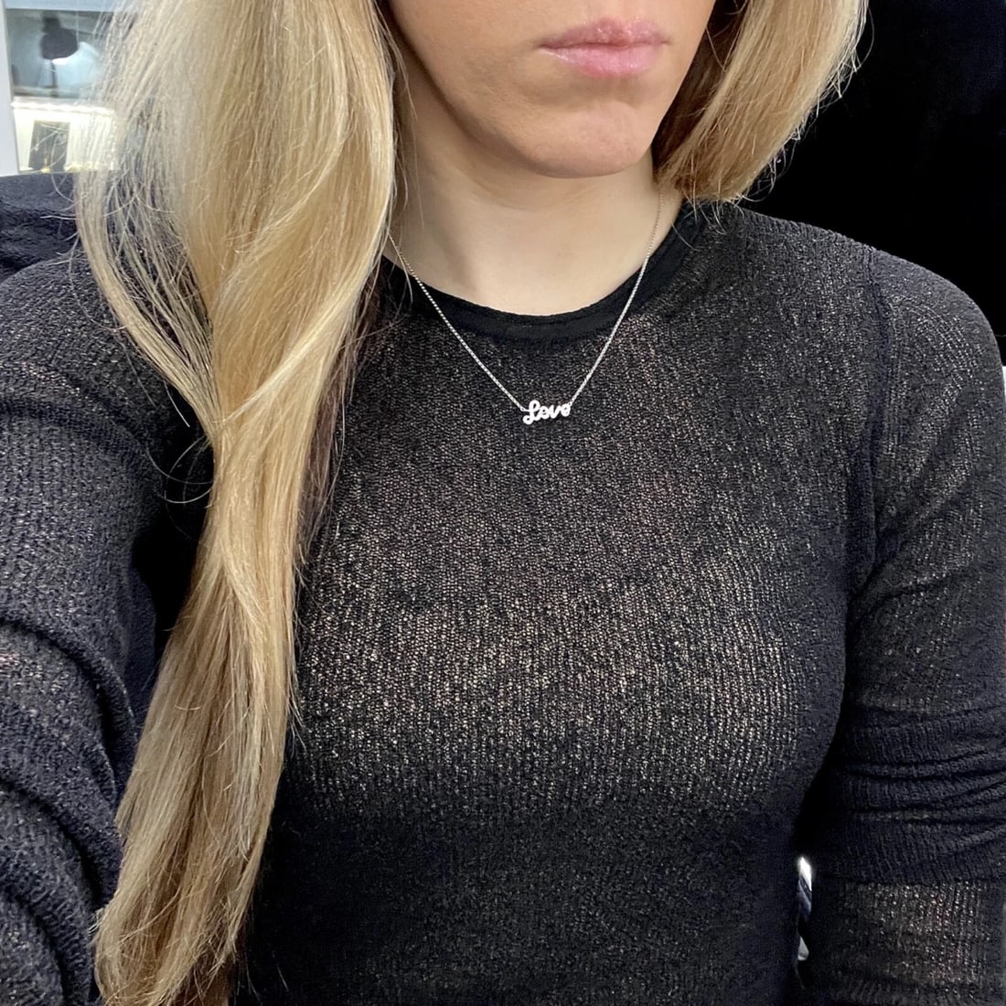 Pave Diamond Love Pendant Necklace 14K White Gold, .15 CTW - 4