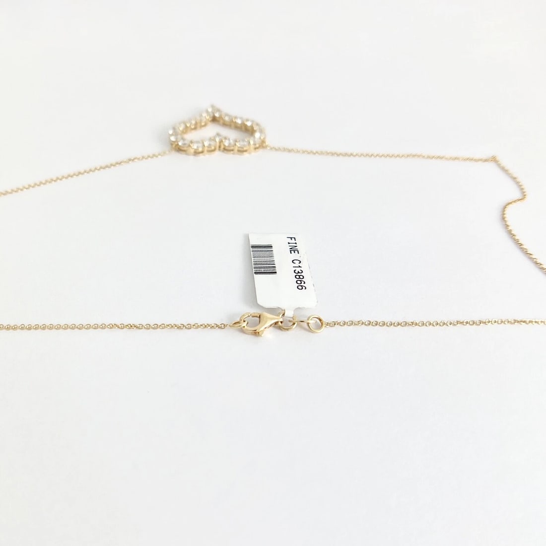 Open Diamond Heart Pendant Necklace 14K Yellow Gold 2.25 CTW - 8