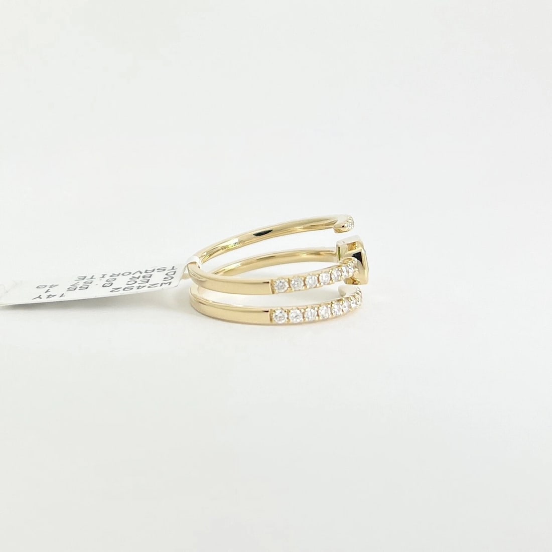 Green Tsavorite Gemstone Diamond Spiral Statement Ring 14K Yellow Gold, 1.12 CTW - 8