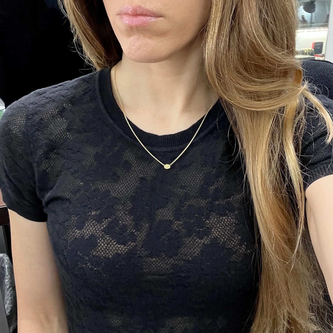 Fancy Yellow Oval Diamond Solitaire Pendant Necklace 14K Yellow Gold, .46 CT - 5