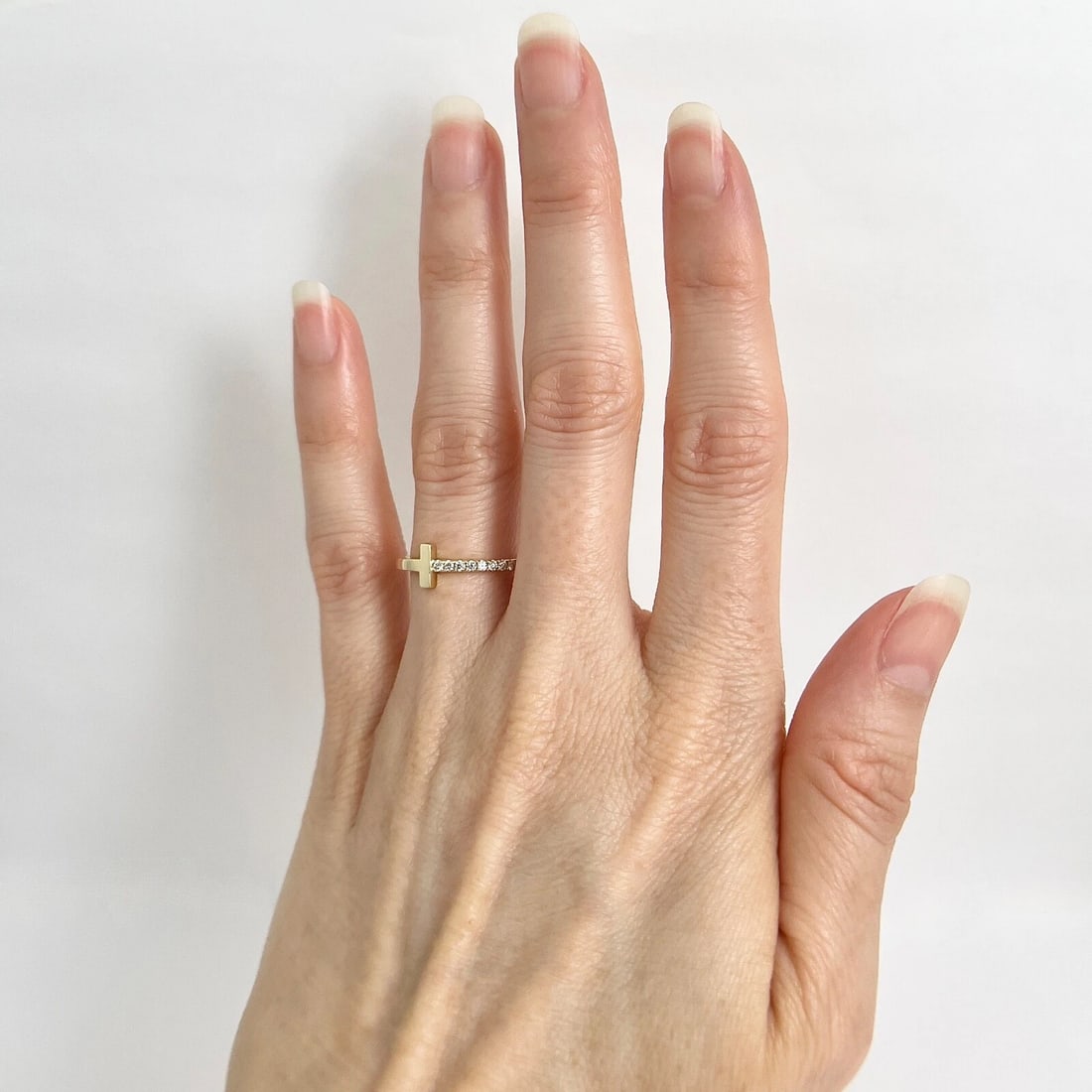 Gold Diamond Bar Ring 14K Yellow Gold, Size 6.5, .14 CTW - 4