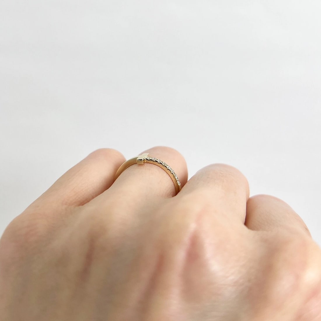 Gold Diamond Bar Ring 14K Yellow Gold, Size 6.5, .14 CTW - 6