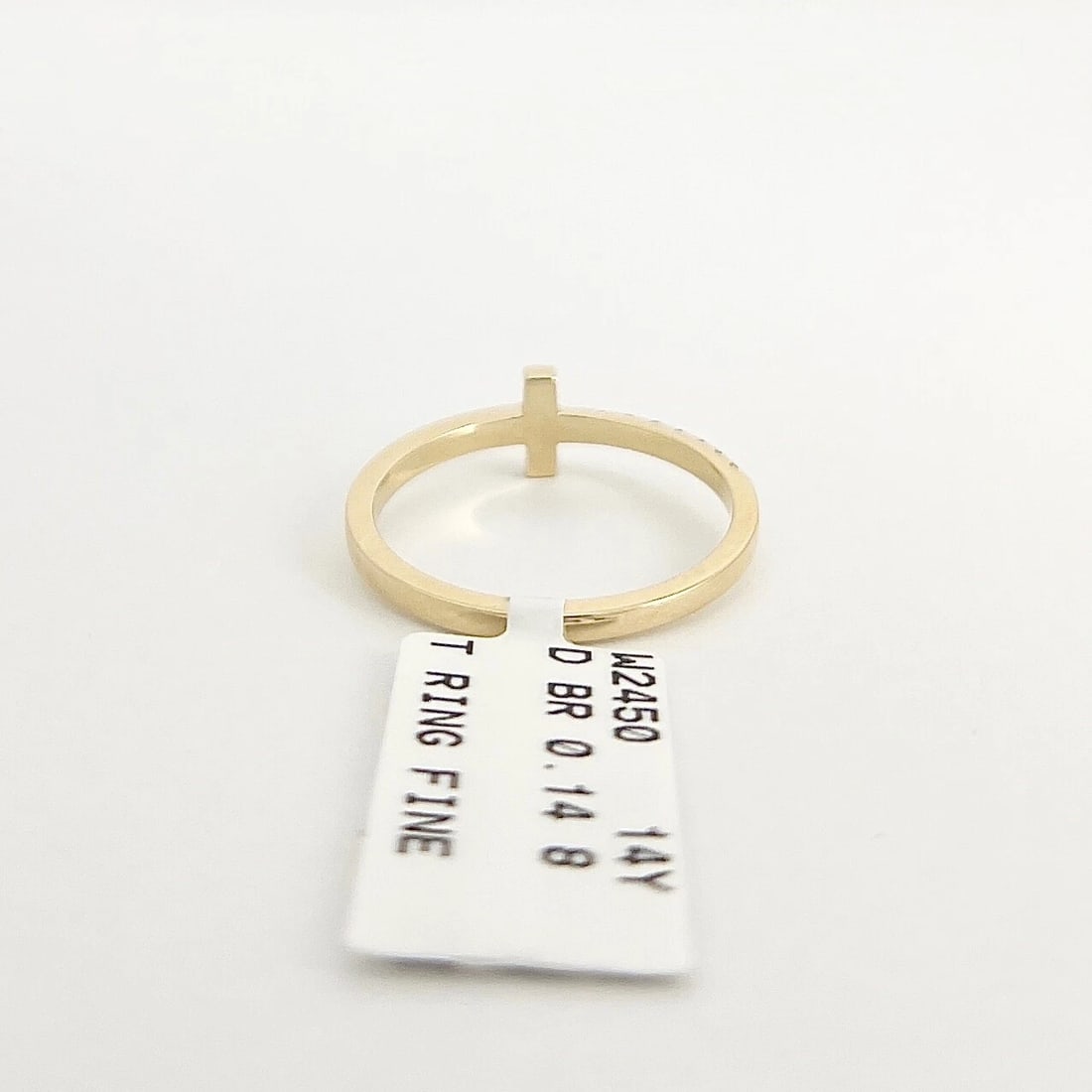 Gold Diamond Bar Ring 14K Yellow Gold, Size 6.5, .14 CTW - 8