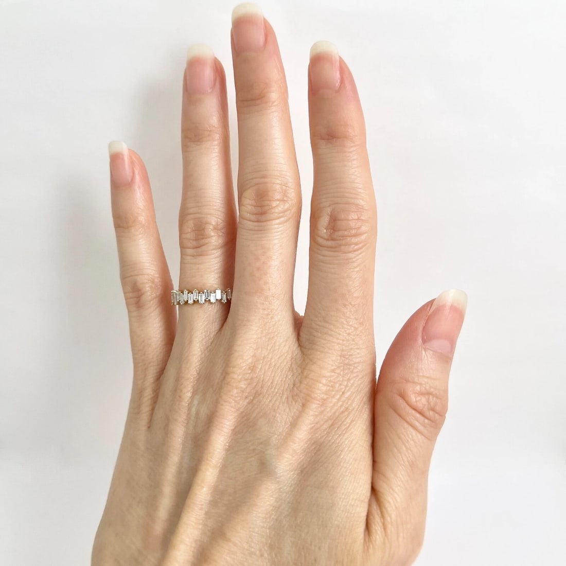 Jagged Baguette Diamond Statement Band Ring 14K Yellow Gold, Size 6.5, .65 CTW - 4