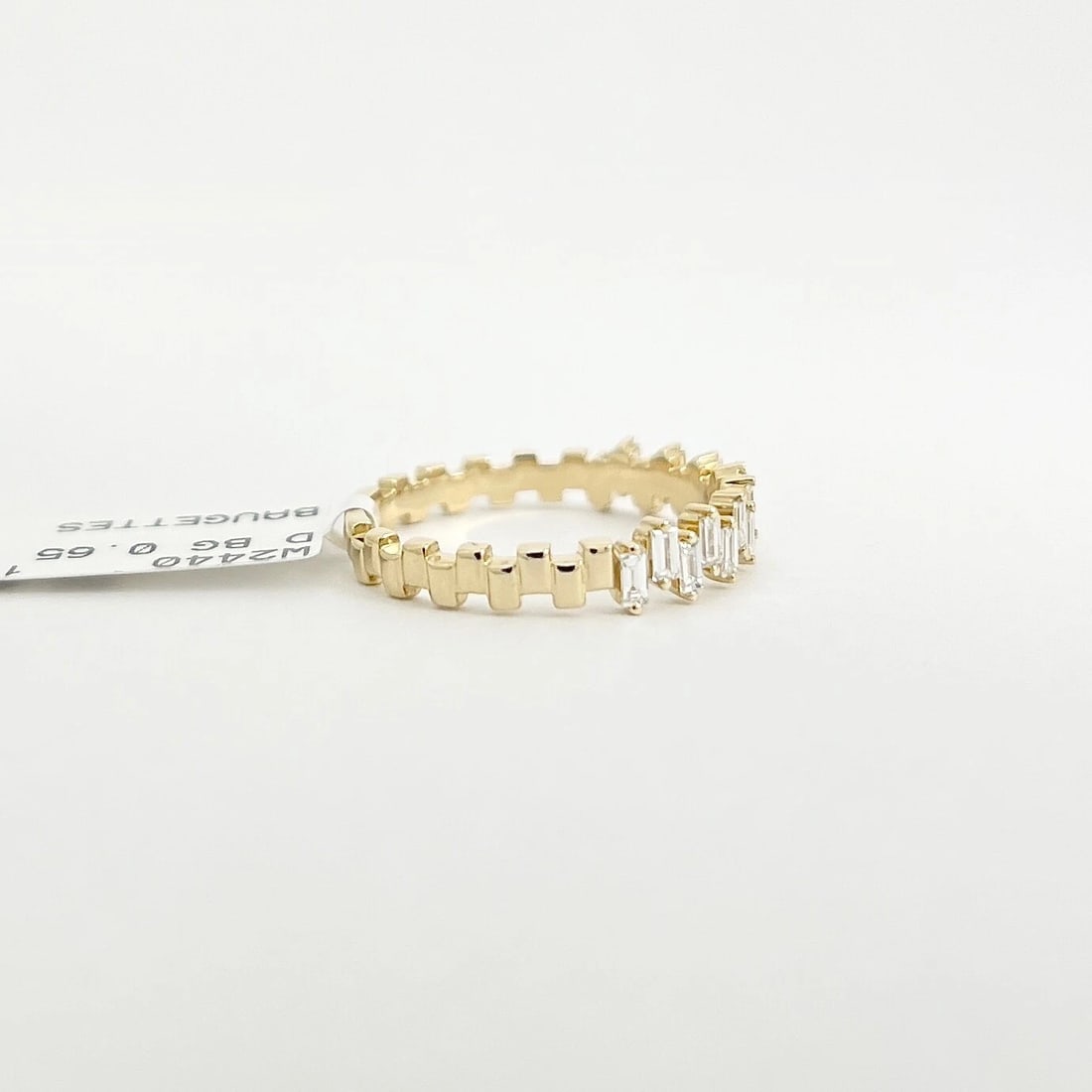 Jagged Baguette Diamond Statement Band Ring 14K Yellow Gold, Size 6.5, .65 CTW - 7