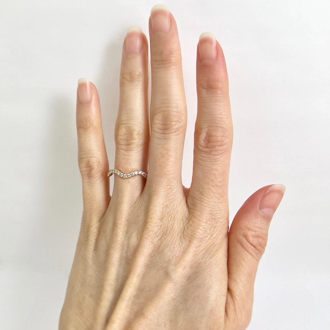 Wavy Zigzag Diamond Band Ring 14K Yellow Gold, Size 6.75, .32 CTW - 3