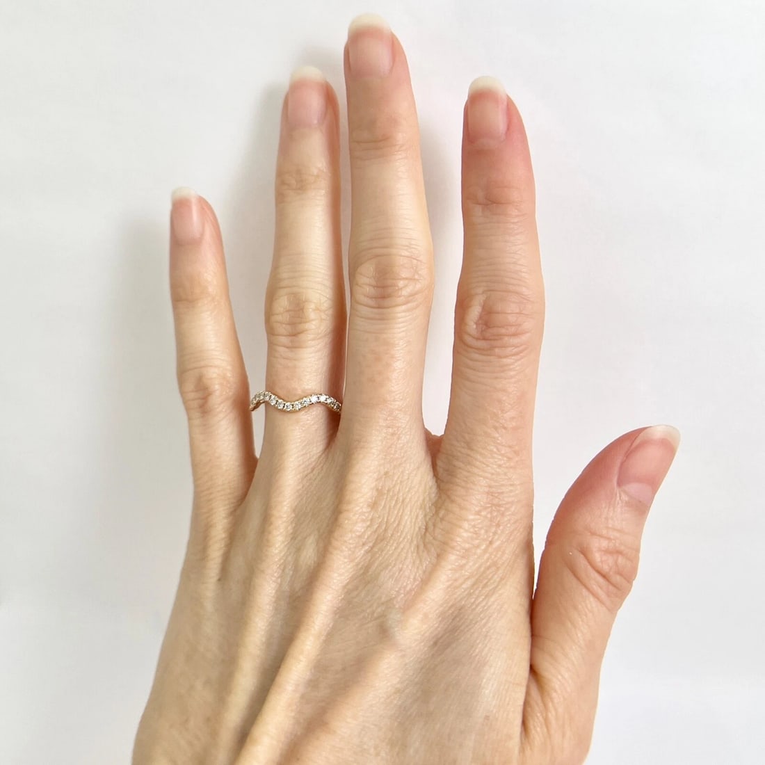 Wavy Zigzag Diamond Band Ring 14K Yellow Gold, Size 6.75, .32 CTW - 4