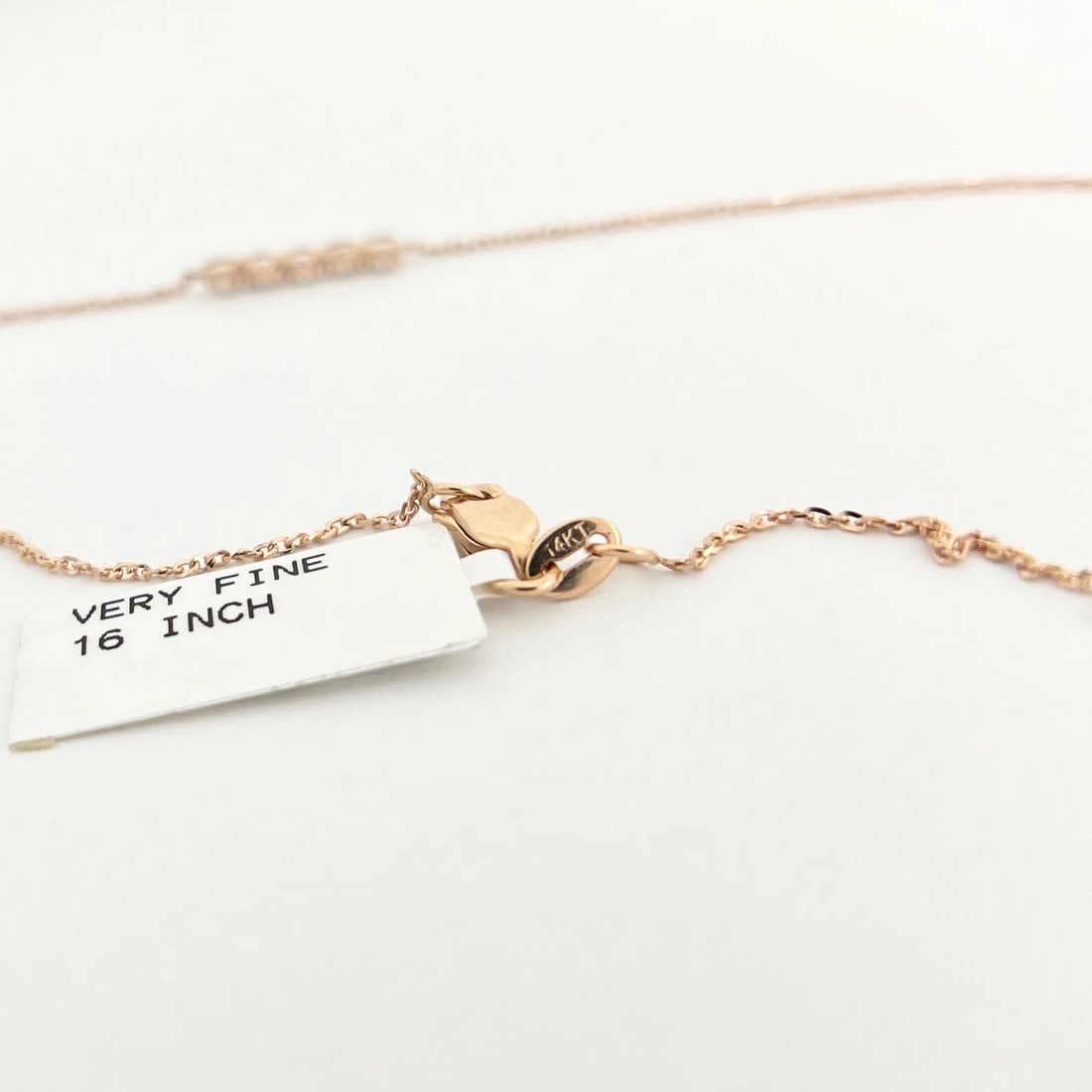 5-Stone Round Diamond Bar Pendant Necklace 14K Rose Gold, 16 Inches, .15 CTW - 7